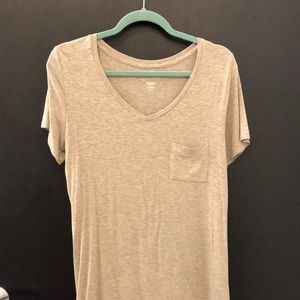 Slouchy Tan Pocket V-Neck